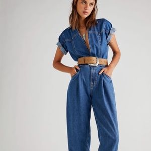 ISO free people Marla Jumpsuit in Sapphire Blue XL or L